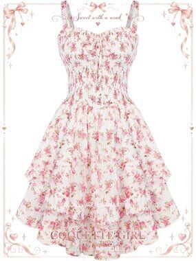 Floral Mini Sundress Spaghetti Strap A-Line Summer Dress